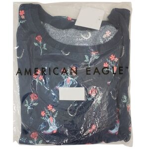 AMERICAN EAGLE Pajama Set Women Luxe Plush Western Boots Flowers NWT